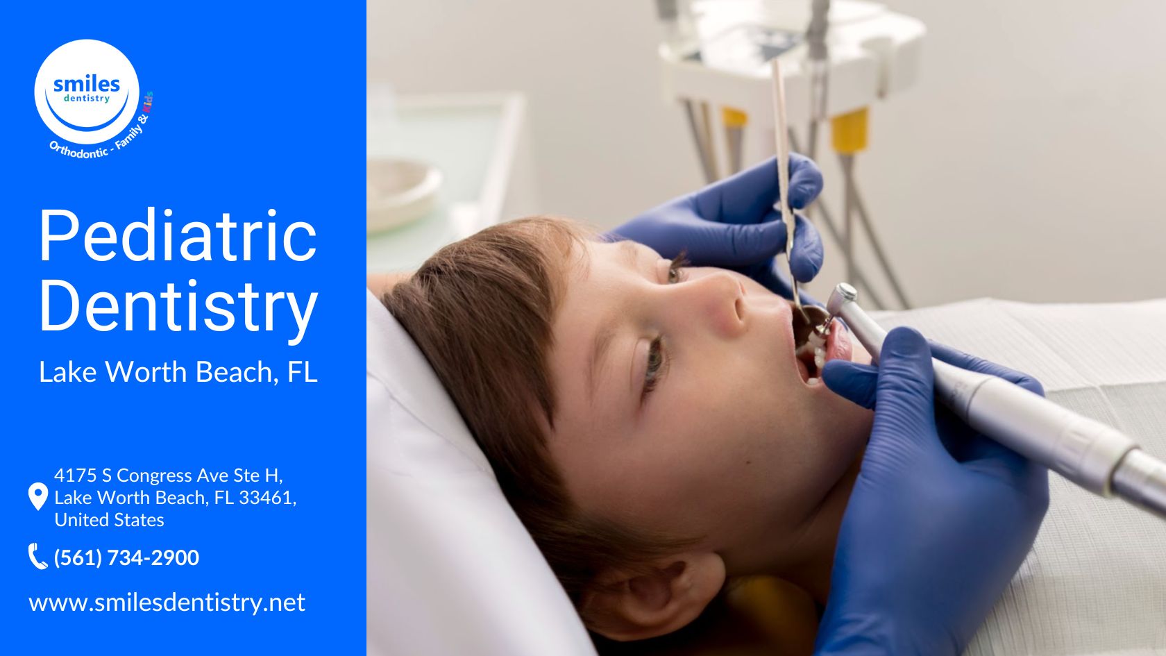 A child in a dental chair at Smiles Dentistry experiences a checkup in a welcoming pediatric setting. https://www.freepik
