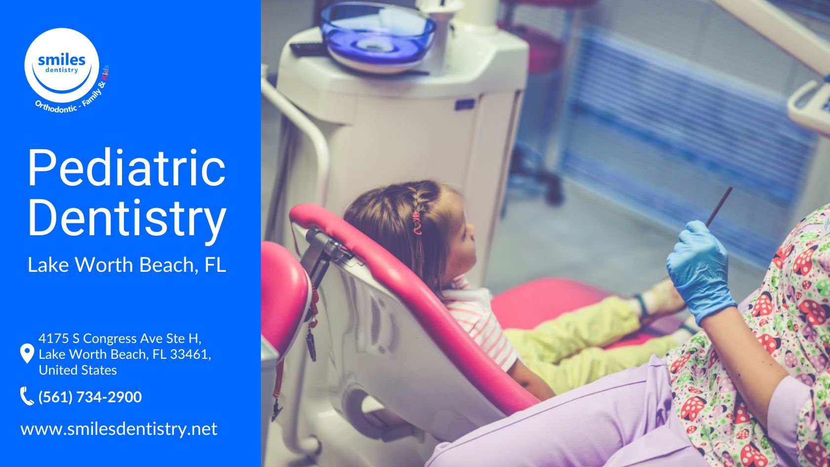 A woman and child are in a dentist's chair, emphasizing the importance of pediatric dentistry services for young patients.